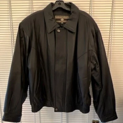 Chaqueta Moto Airman de cuero para hombre RARA solo para miembros, negra, vintage años 80, nueva con etiquetas Foto 1 de 4