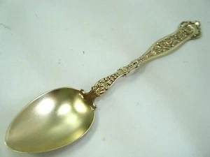 WHITING GORHAM DRESDEN STERLING SILVER  DEMITASSE SPOON GOLD WASH  1 OF 11 - Picture 1 of 7
