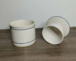 Norpro 284a Stoneware Butter Keeper Blue Bands Handle on Top 4 by 3.5-inch - Picture 1 of 4