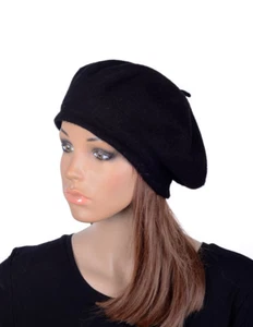 M496 Negro Para mujeres Adorable Clásico Lana Acrílico Invierno Gorro Sombrero Boina Gorra Genial - Imagen 1 de 8