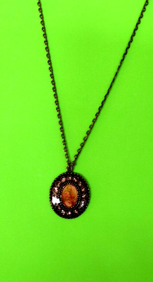  Michal Negrin Rosa Cristales de Swarovski Esmalte Estilo Retro Colgante Collar Regalo  Foto 1 de 1