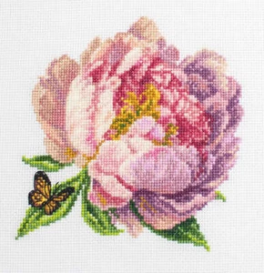 Rozella Peony BC206l Luca-S Counted Cross-Stitch Kit - Picture 1 of 2