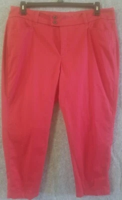  Брюки докеры женские размер 16 Reg 38x25 карман на красной пуговице на молнии хлопок #665   - Изображение 1 из 4