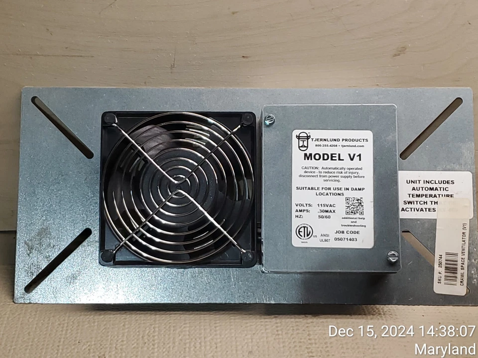 Tjernlund Model V1 Crawl Space Ventilator 110 CFM - Image 1 of 4