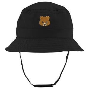 Cute Bear Embroidered Infant Lightweight Bucket Hat with Chin Strap - FREE SHIP - Picture 1 of 10