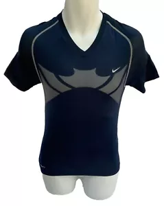 New NIKE PRO Compression Mens Layer Shirt V Neck Navy Blue L - Picture 1 of 4