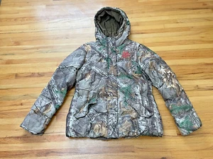 Realtree Hunting Puffer Jacket Mens L Brown Camouflage Long Sleeve Full Zip - Picture 1 of 11