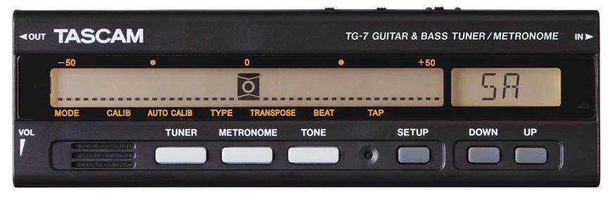 Sintonizador/metrónomo cromático para guitarra y bajo Tascam TG-7, ¡Nuevo! Foto 1 de 3