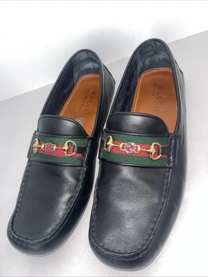 Gucci Ayrton Horsebit Interlocking G Web Driving Men's Loafer Shoes 9.5 - Image 1 of 4