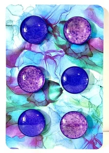 Magnets Purple Glitter Artistic Handmade Glass Gift MCM Desk Office Fridge Fun - Picture 1 of 16