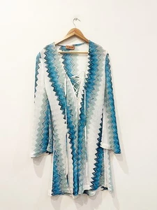 Designer Missoni Size 12 44 IT Stunning Knee Length Beach Cover Women's Dress - Imagen 1 de 7