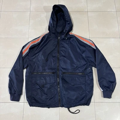 Куртка J Crew Oarsman на молнии дождевая с капюшоном синяя 3 м спортивная мужская большая для улицы - Изображение 1 из 4