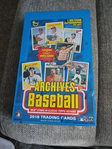 2018 TOPPS ARCHIVES BASEBALL SEALED HOBBY BOX 2 AUTOS OHTANI & ACUNA RCS - Picture 1 of 4