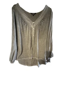 Lucky Brand - Pullover/pullover scollo a V verde/grigio con elastico LS al polso LG - Foto 1 di 11