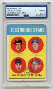 RUSTY STAUB Signed 1963 Topps High #544 RC  Colt 45's Astros PSA/DNA Encapsulate - Picture 1 of 1
