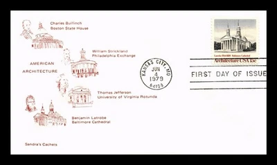 DR JIM STAMPS US COVER BALTIMORE CATHEDRAL ARCHITECTURE FDC SANDRA'S CACHET - Image 1 of 2