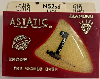 Astatic N52-sd Diamond Phonograph Record Player Stylus Needle New Old Stock - Image 1 of 3