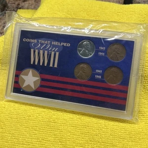 Penny di grano Lincoln 1943, 1944, 1945 e 1946 seconda guerra mondiale sigillato 🔥🔥 - Foto 1 di 9
