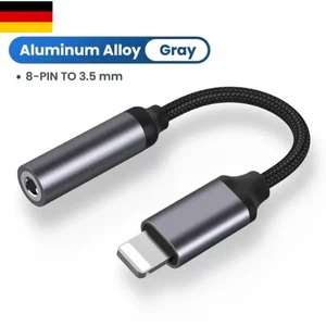 iPhone auf AUX 3,5mm Adapter Stereo iPhone iOS zu Klinke AUX Nylon Klinkenkabel - Bild 1 von 8