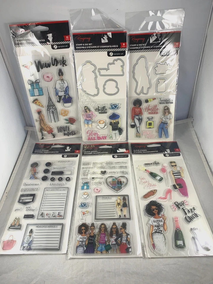 Hampton Art Rongrong Vibe With Tribe Stamp Set SC0919 Planner Birthday Appt 24pc