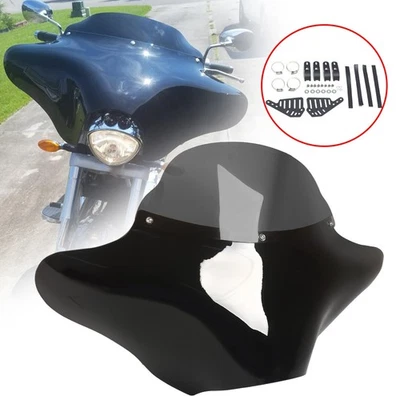 Motorcycle Front Fairing Batwing Windshield w/Bracket For Harley Honda Yamaha - Image 1 of 4