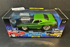 Muscle Machines Black/Green '70 Cuda Real Steel Braided Fuel Lines 1:18  - Picture 1 of 7