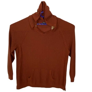 TORRID Women Pullover Hooded Sweater Sz 3 Orange Long Sleeve Pocket 35-5 - Picture 1 of 9
