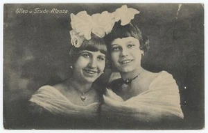 Unbekannte Schauspielerin Schwestern Ellen und Trude Alonzo Vintage Postkarte - Bild 1 von 2