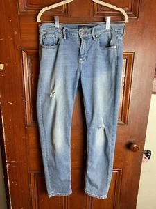 Lucky Brand Women's Crop Jeans Size 6/28 Light Wash Denim Blue Pants Distressed - Picture 1 of 7