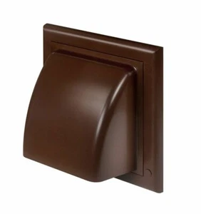 Brown Gravity Flap 125mm / 5" Ducting External Ventilation Cover Air Vent Grille - Picture 1 of 1