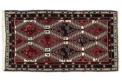 Perser Kelim Teppich Handgewebt 120x200 Rot Geometrisch Muster Orient Wolle - Bild 1 von 4