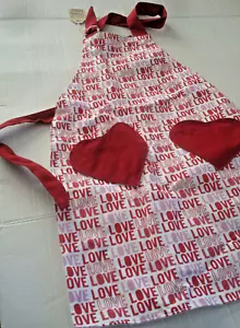 Delantal Love para niñas talla única aprox 4-6 nuevo - Imagen 1 de 2