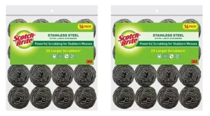 PACK 2 - Fregadoras extra grandes de acero inoxidable Scotch-Brite, 16 ct. - Imagen 1 de 7