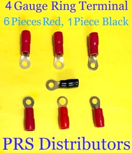 4 conectores de plataforma chapados en oro amplificador de automóvil potencia 4 terminales AWG 6 ROJO 1 negro - Imagen 1 de 3