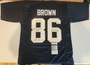 Derek Brown signed handsigniert blau Trikot Notre Dame Irish Three Ins C vs C - Bild 1 von 3
