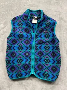 REI Vest Kid's Large Multicolor Fleece Full Zip Argyle Vintage Pockets - Picture 1 of 11