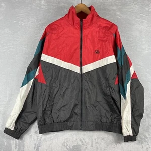 VINTAGE USA Team Olympics JC Penney Track Jacket Mens L Black Red Colorblock EUC - Picture 1 of 7