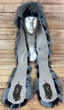 Authentic SpiritHoods 2011 Original Blue Jay Faux Fur Feather Spirit Hood Rare