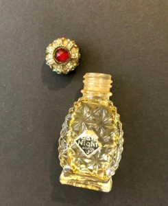 Vintage Czech Red Glass Jeweled Perfume Bottle - Picture 1 of 9