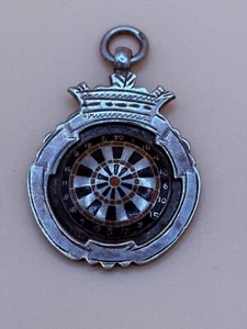Sterling Silver Enamel Dart Chain Fob - Picture 1 of 4