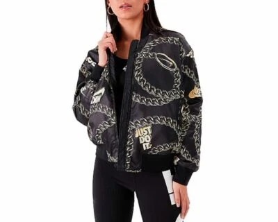 Nike Sportswear Synthetic Fill Icon Clash Jacket Black Gold Women's L CI9996 010 - Image 1 of 4