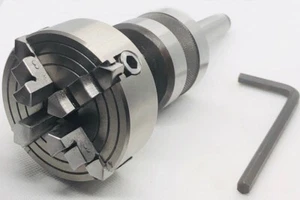 Revolving Centre MT1 Shank with 4 Jaw 70 mm Chuck Mounting for Lathe's Tailstock - Picture 1 of 3