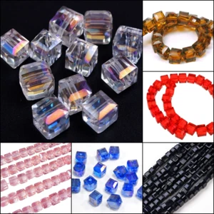 40 pz dadi perle di vetro 6 mm sfaccettate perle di cristallo ceco boemo - Foto 1 di 20