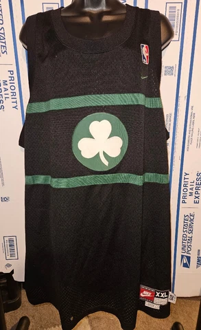 Nike Team Boston Celtics Paul Pierce 34 NBA Jersey Black Shamrock XXL Length +2 Cover
