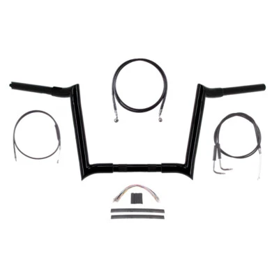 1 1/4" BBlack 12" Hooker Ape Handlebar Kit 2004-2013 Harley-Davidson Sportster Foto 1 de 3