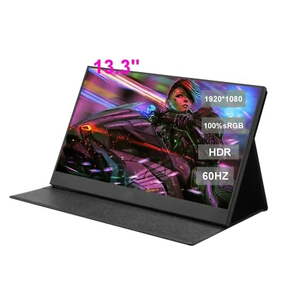 13.3" Portable Monitor HDMI USB C for Laptop Extend Monitor 1080P Gaming Monitor - Image 1 of 4
