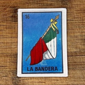 La Bandera Loteria Mexikanisches Kartenspiel Bügelbild Patch 3,5 x 2,5 Zoll - Bild 1 von 4