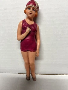 VTG Celluloid 1920s Risqué Bathing Beauty Figure/Doll In Swimsuit w/ Hat Japan - Picture 1 of 6