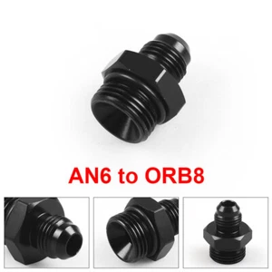 For ORB-8 O-Ring Boss AN8 8AN to AN6 6AN Male Adapter Fitting Black Aluminum - Picture 1 of 7