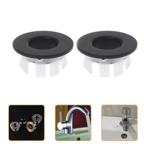 2pcs Overflow Drain Basin Overflow Insert Sink Hole Plastic Sink Overflow - Picture 1 of 12